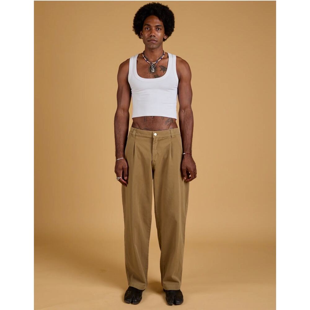 Big Bud Press Baggy Mid Rise Trousers Desert Sand Medium